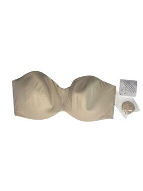 Strapless Bra 32DDD Beige New Hook Closure Detachable Straps